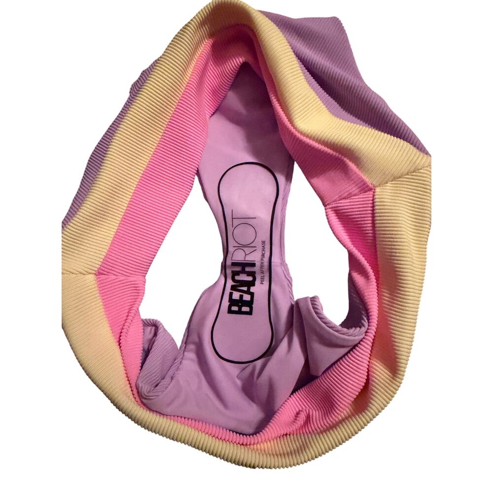 🆕Beach Riot Heidi Ribbed Bikini Bottoms Women’s Medium M Pastel Colorblock Swim - Picture 6 of 8